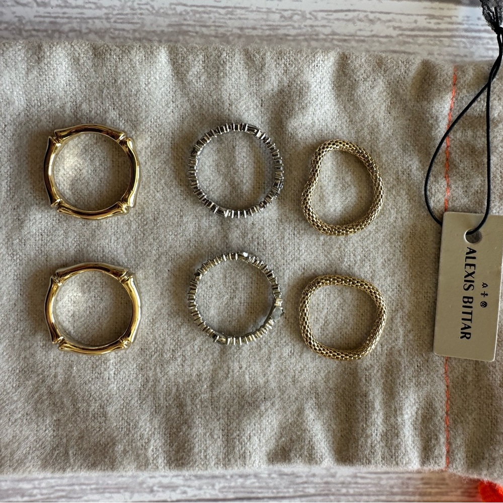 Alexis Bittar Bamboo Ring Stack Size 6